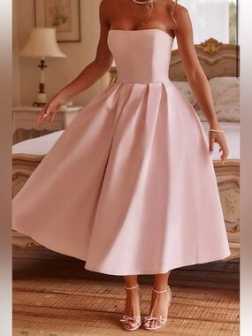 Babyboo NWT Edith strapless Pink Midi Dress size Xl